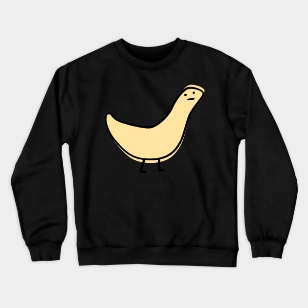 Cute Silly Simple Minimalist Pastel Yellow Bird Duck Thing on Yellow Crewneck Sweatshirt by Charredsky